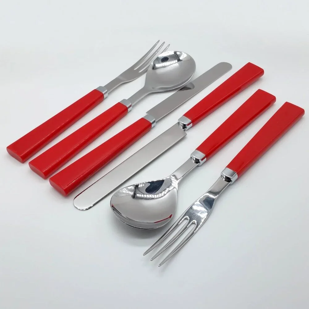 6pc Red Cutlery Flatware Set by Paola Navone for Crate & Barrel